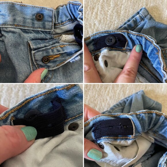 Place Boys Denim Shorts 4T Adjustable Waist Straight Fit Blue - Picture 3 of 5